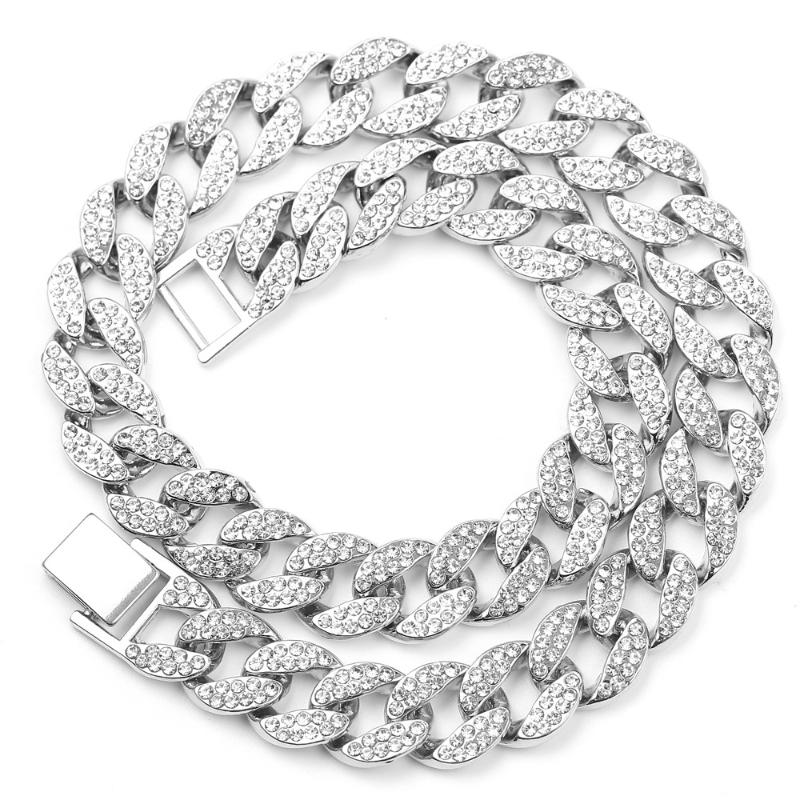 

Metal Pave Chain Zircon Chunky Cuban Statement Necklace Wen Jewelry Hiphop Fashion