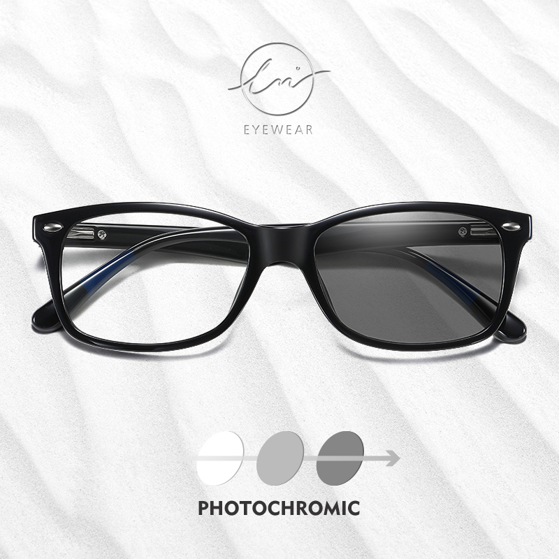 

LM Photochromic Blue Light Blocking Glasses Men 2020 Office Computer Anti Blue Light Women Square Eyeglasses TR90 Frame UV400