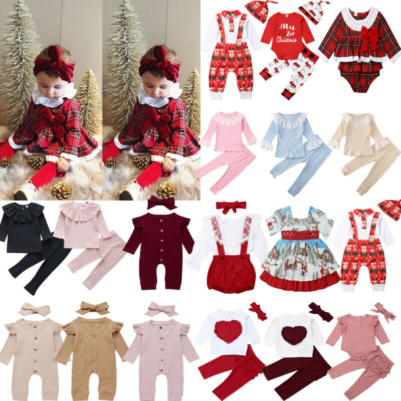

UK Santa Festival Baby Outfits Costume Newborn Girls Boys Christmas Dress Romper, Blue