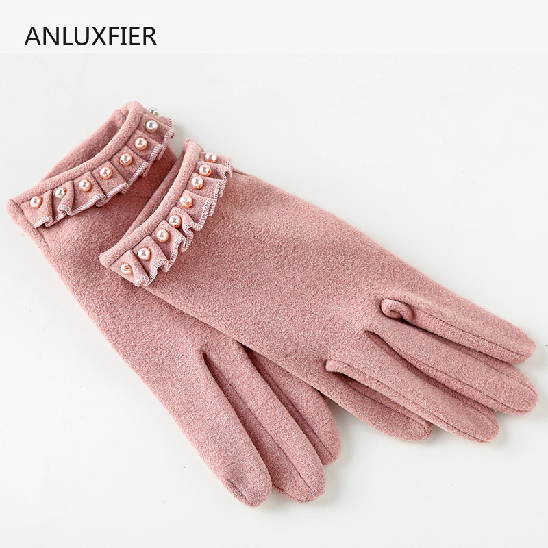 

H9917 Korean Fashion Women Gloves Female Autumn Winter Windproof Warm Thermal Mittens Outdoor Thin Cycling Driving Hand Muff