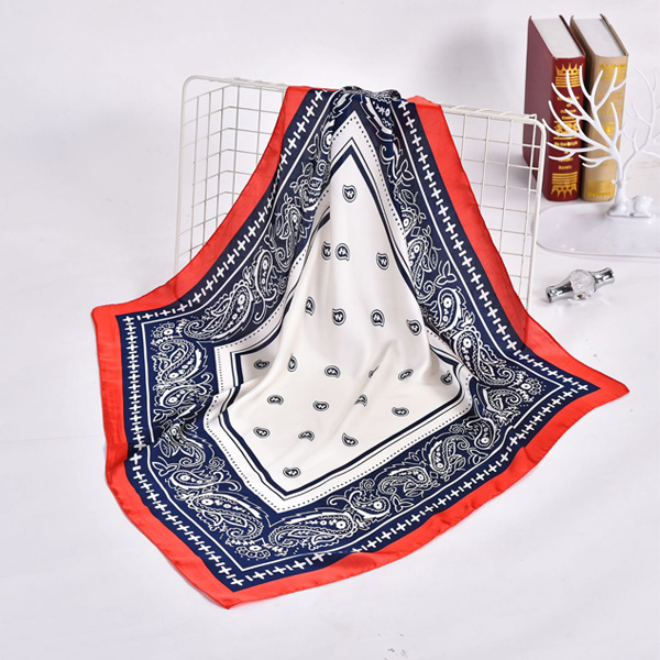 

women paisley printed handle bag ladies foulard wraps muslim hijab handkerchief head bandana 70x70cm womens silk square scarves