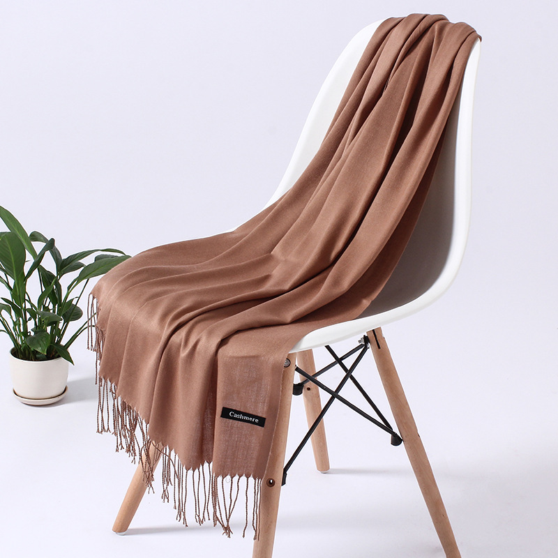 

Solid Color Cashmere Scarf Women 2020 New Long Soft Shawls and Wraps Foulard Fashion Tassels Hijab Femme Neck Scarves