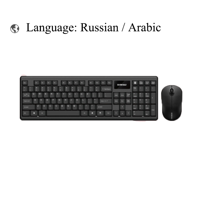 

BM91000 Wireless Keyboard Mouse Set For Desktop Notebook Home Office Photoelectric Mode Long Standby Russian Arabic Keyboard