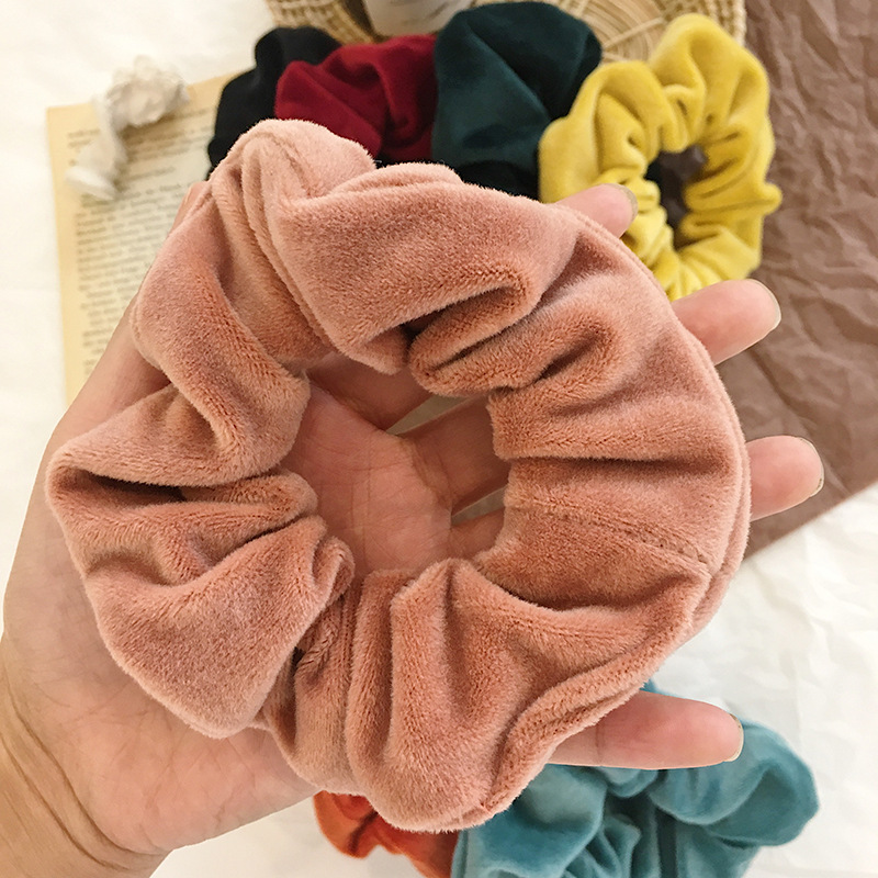

Korea Velvet Rubber Bands Pure Color Hair Band Elastic Hair Ring Headband Girls Ponytail Holder Hairband Accessories Winter