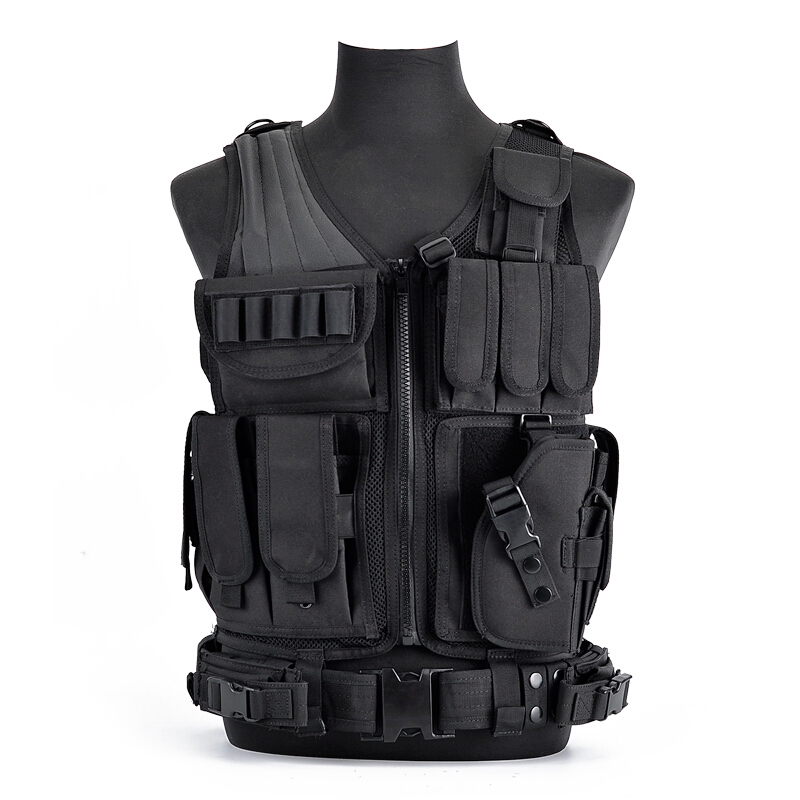 

2020 Army Tactical Equipment Molle Vest Hunting Armor Vest Gear Paintball Combat Protective For CS Wargame, Black
