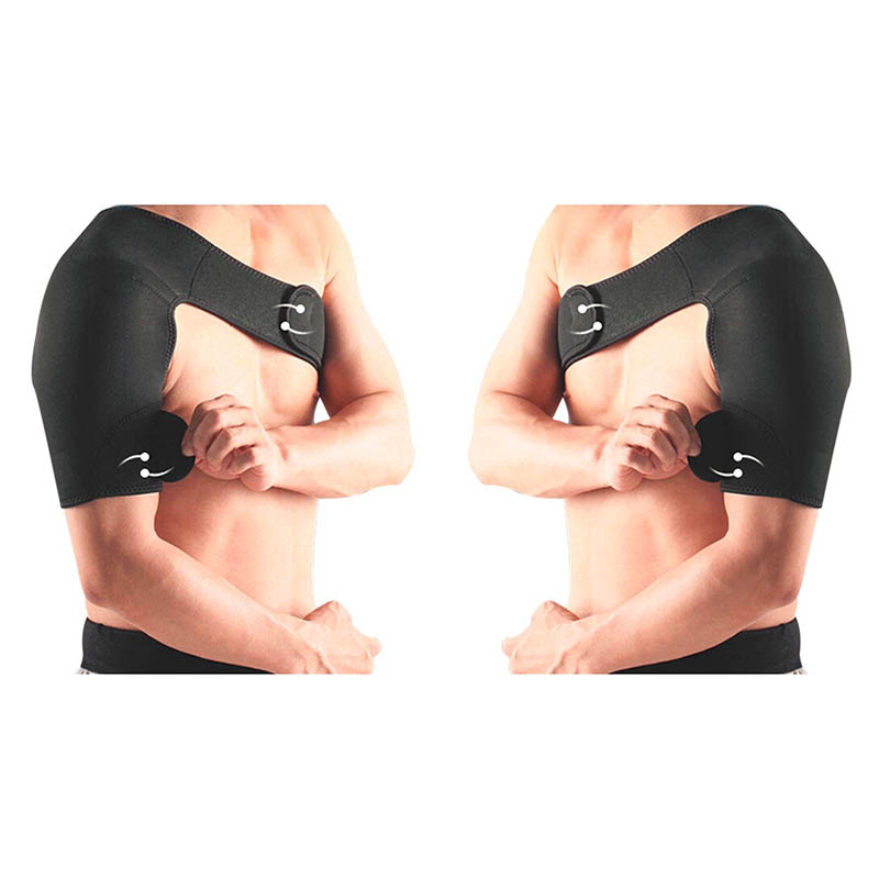 

Back Support Shoulder Brace Guard Strap Wrap Belt Band Pads Single Adjustable Breathable Sports Care Protect Supp, Black