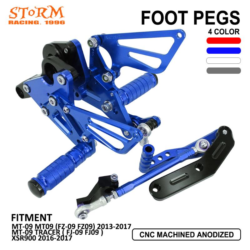 

Motorcycle Aluminum Adjustable Rearsets Foot Pegs Rear Set For MT-09 MT09 FZ-09 FZ09 TRACER FJ-09 FJ09 13-17 XSR900