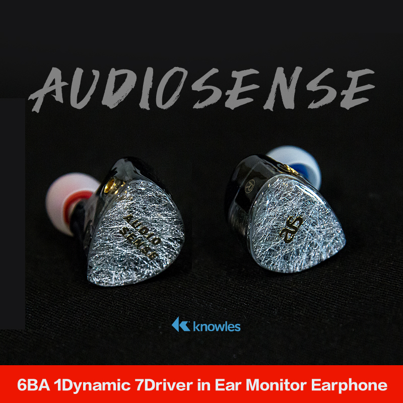 

AUDIOSENSE Insight AQ7 Knowles 6 BA+1DD Hybrid High-end HiFi IEMs with Detachable MMCX Cable 3D printing Resin shell