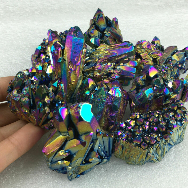 

2020 New Fashion Top Natural Quartz Crystal Rainbow Titanium Cluster Mineral Specimen Healing