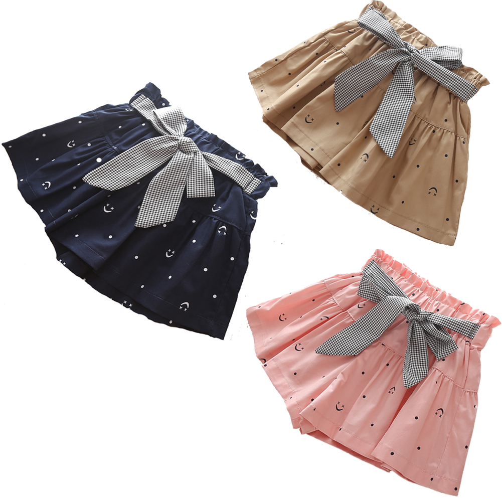 

2020 New Summer Girl Shorts Kids Skirts Shorts Ruffles Bowknot Children Shorts Fashion Girls Clothing, Pink