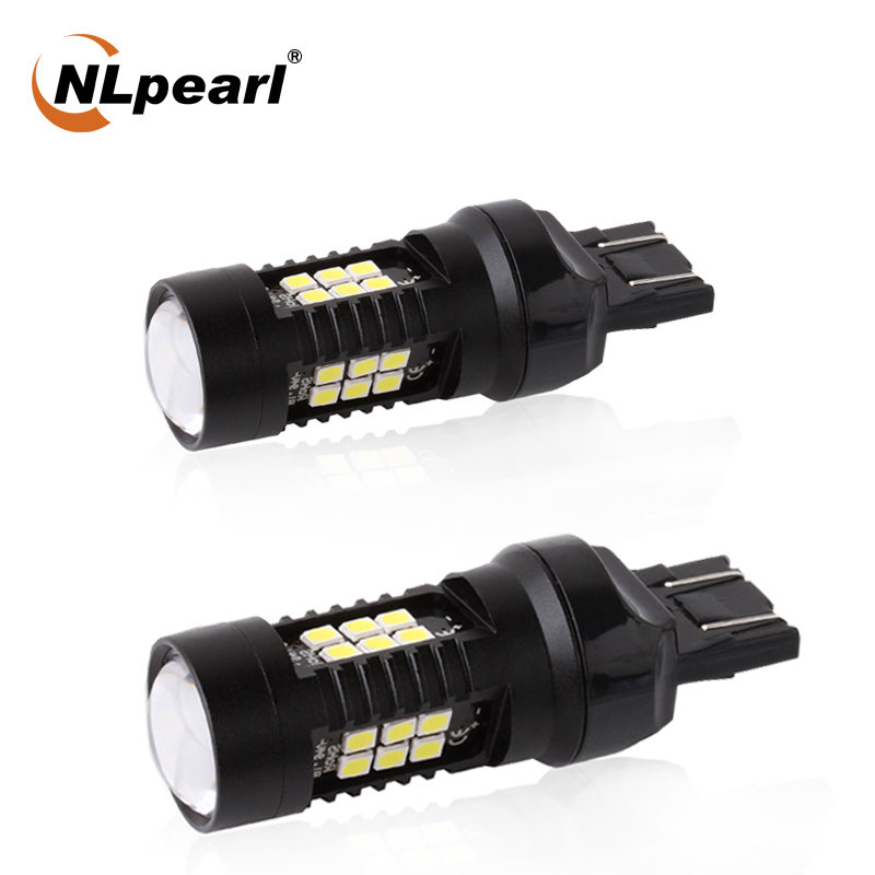 

NLpearl 2x Signal Lamp T20 W21W LED W21/5W LED WY21W 7440 7443 Bulb 3030 SMD Turn Signal Light Brake Reverse Light Red White, As pic