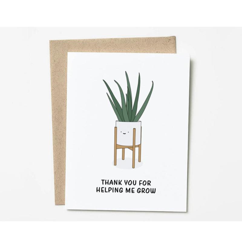 

Greeting Cards Custom Funny Thank You Card Gift For Him Or Her Personalized Appreciation Botanical Teacher