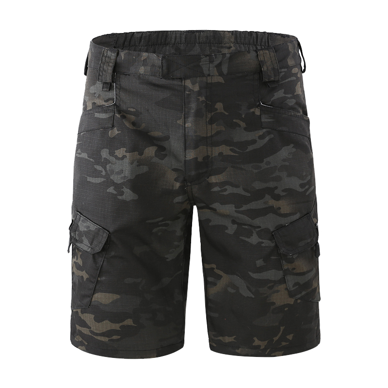 

Outdoor Camouflage Men's Summer Hiking Shorts Multi-Pocket Sports Cycling Training Tooling Shorts Black, Khaki