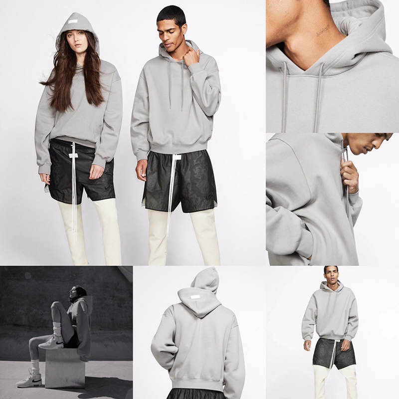 

Air Fear of God Double Hood Hoodie Grey Brand Collab Casual Oversize Hoodie Pullover Sweater Jumpers Men Women Hip Hop Streetwear, Gray