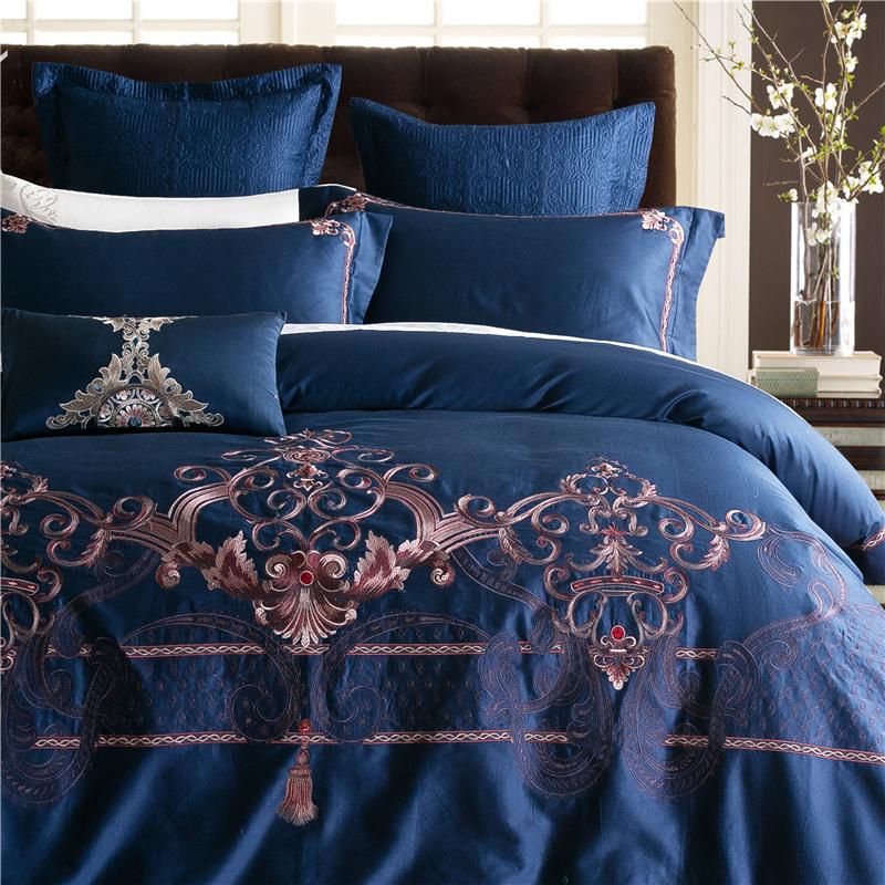 

4/6/7Pcs Egypt Cotton Ancient Elegant Luxury Bedding Set Embroidery Duvet cover set Bed Sheet Pillowcases Queen King Size, Lb1