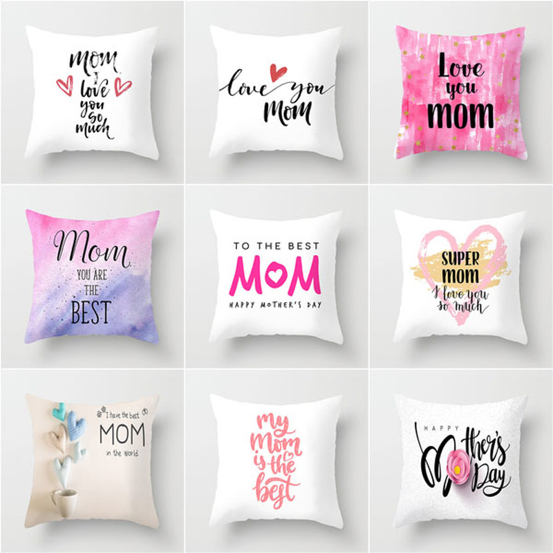 

2020 new mother's day to send mother text love pillowcase polyester home sofa cushion cover office seat pillow covers cushion, 10