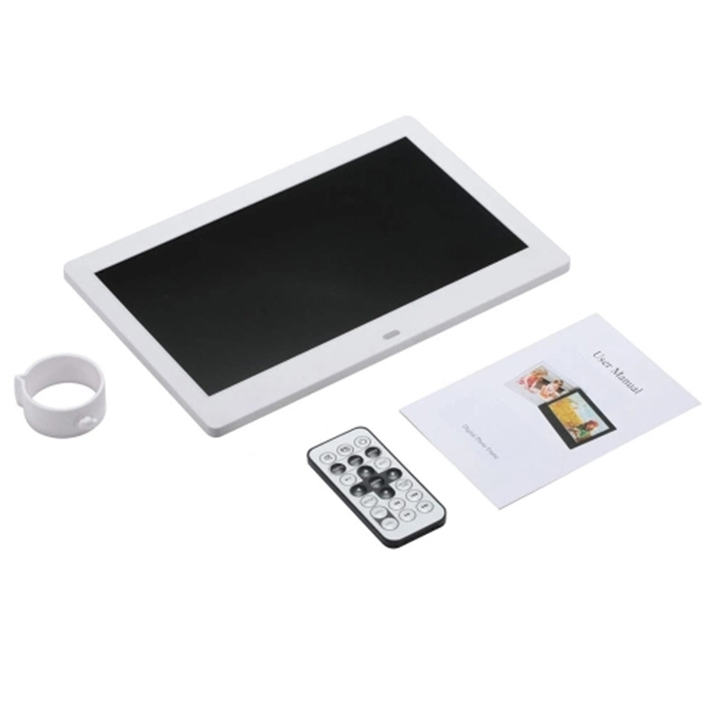 

10 Inch LEDs Digital Photo Frame 1024 x 600 H-D Sn Desktop Display Ie MP4 Video MP3 o Clock Calendar with Infra