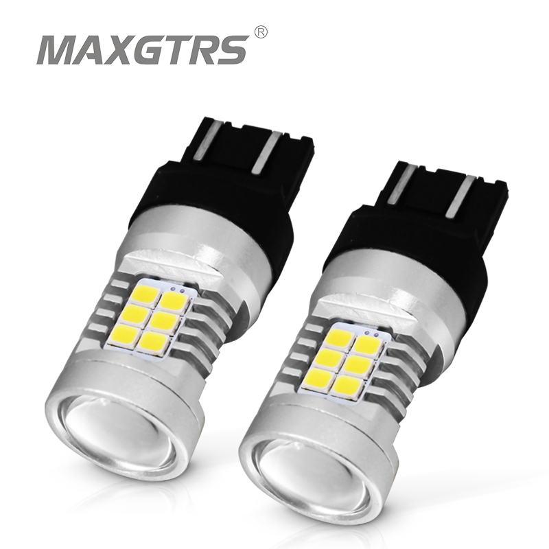 

2x Warm White High Power 7443 T20 W21/5W 2835 21SMD LED Auto Turn Signal Brake Bulb Lamps 12V DC Parking Leds Rear Lights, As pic