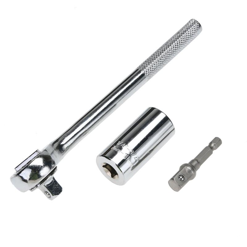 

Universal Socket 7-19mm Wrench Torque Head Set Socket Sleeve Ratchet 3PCS Multifunction Wrench Hand Tool Set