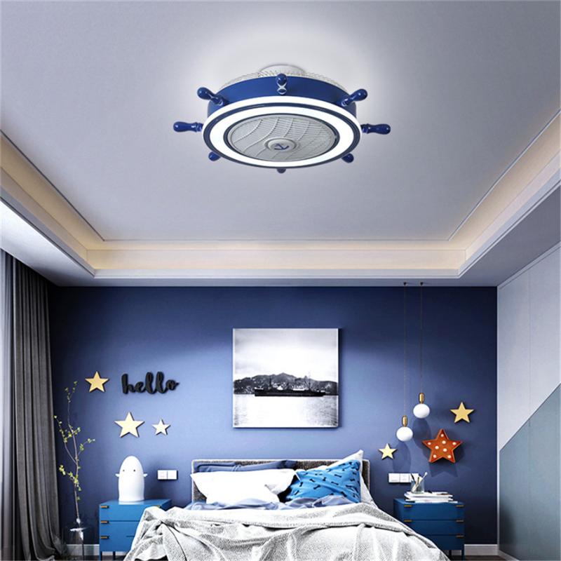 

nordic bedroom ceiling fan rudder pirate ship children's room led lamp simple personality living room indoor lighting fixture