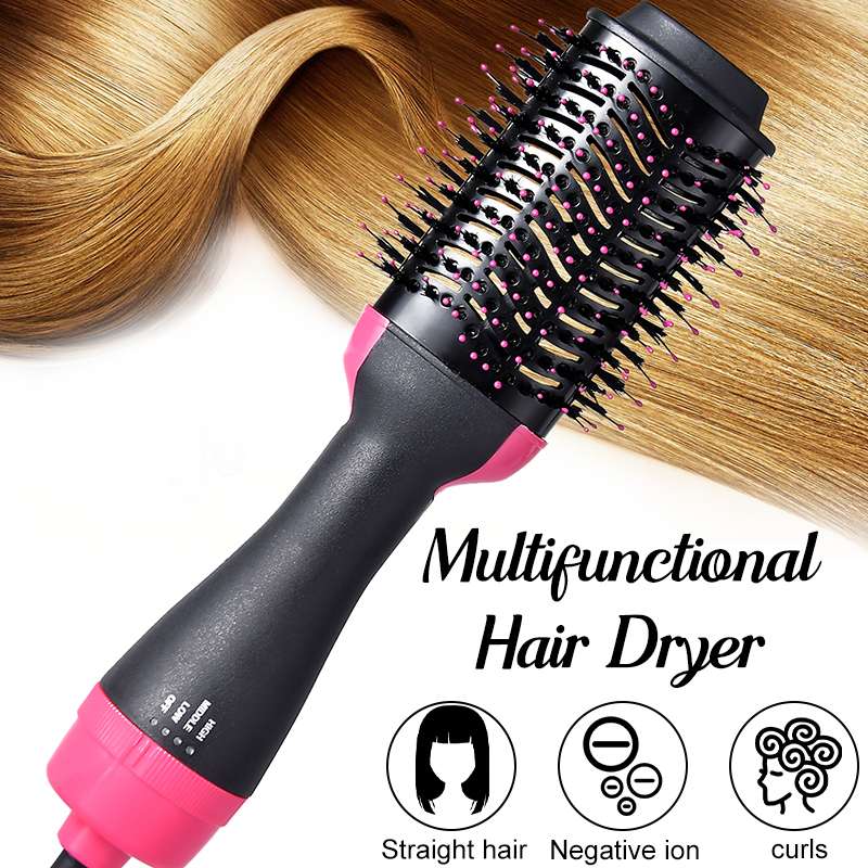 

3 IN 1 One Step Hair Dryer Brush Hot Air Brush Professional Volumizer Blow Straightener Curler Hair Styling Tools Dropshipping