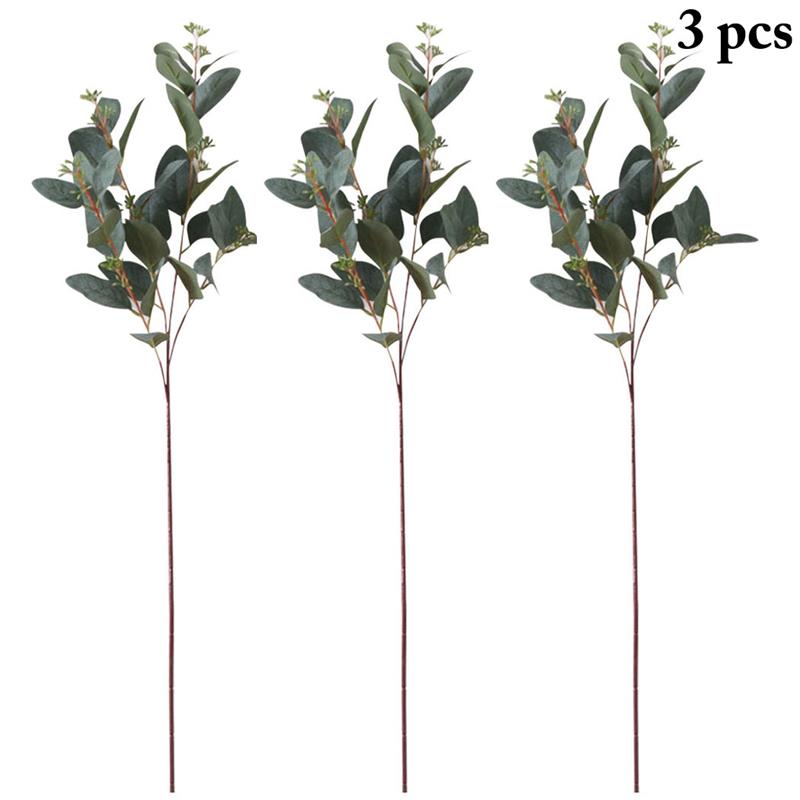 

3PCS/1Set Fake Eucalyptus Greenery Home Office Decor Green Plant DIY Bridal Bouquet Wreath Artificial Greenery For Weddings