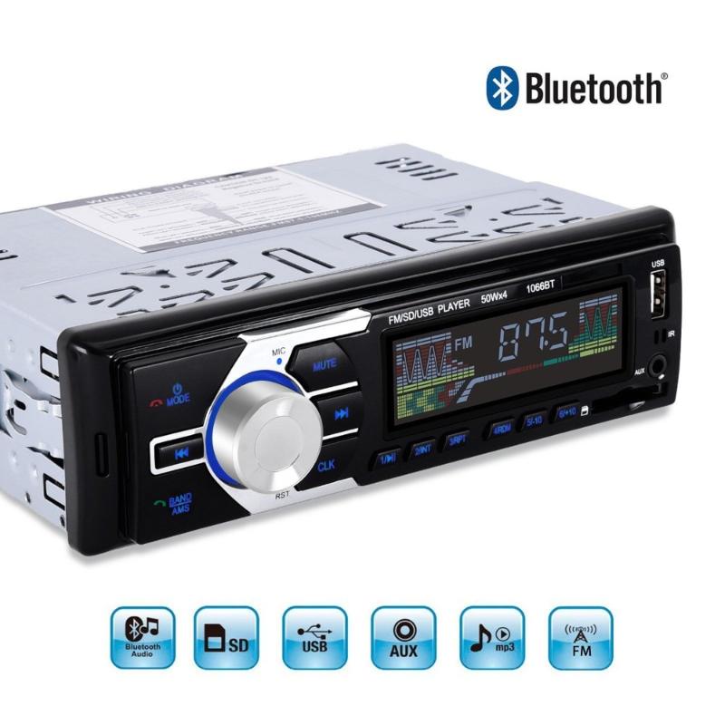 

Car Radio Stereo MP3 Player 1066 Bluetooth Handsfree Auto Radio 1 Din Autoradio Aux USB FM Remote Control DC 12V 50Wx4 Audio Car