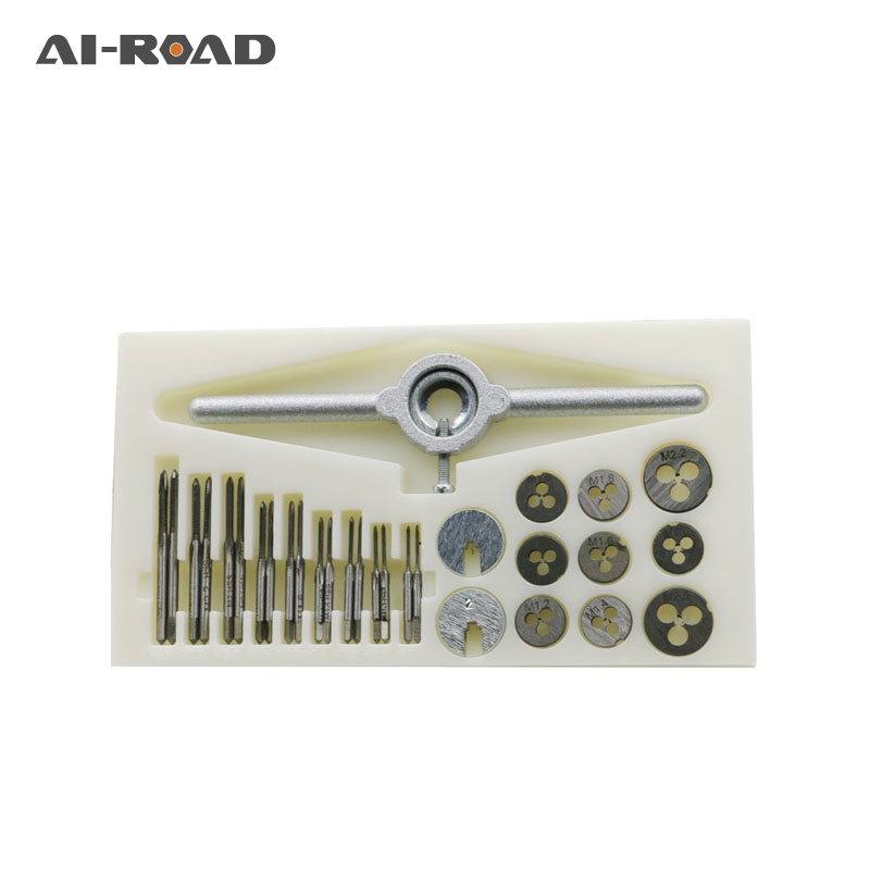 

AI-ROAD 30pcs/set precise Metric NC Screw Tap & Die Set External Thread Cutting Tapping Hand Tool Kit with HSS Screw Plugs Taps