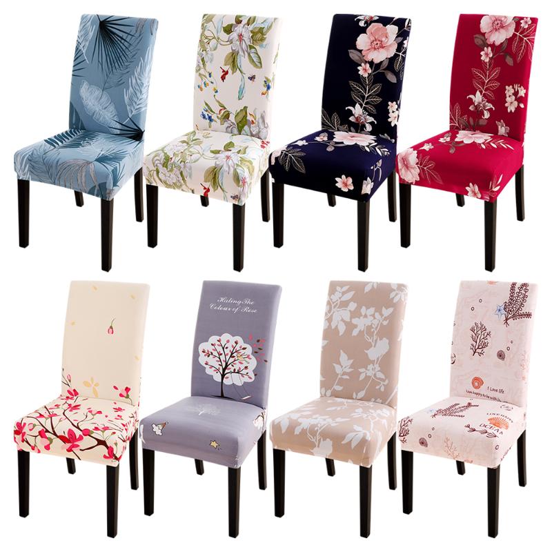 

Dining Chair Cover Spandex Elastic Print Modern Slipcovers Furniture Protector 1/2/4/6PCS