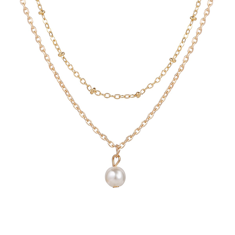 

Alloy Pearl Double Layer Choker Necklace For Women Jewelry Collares Friends Chains Accessories Aesthetics Suspension XL10337