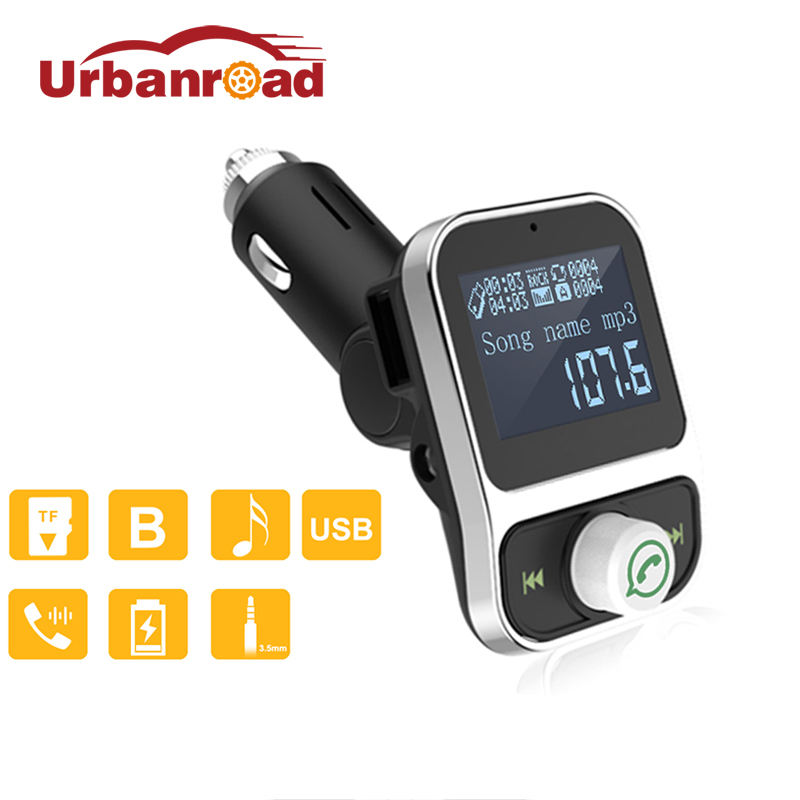 

Urbanroad Auto wireless bluetooth fm transmitter aux car kit mp3 fm transmitter Modulator Handsfree 2 USB Charger audio player