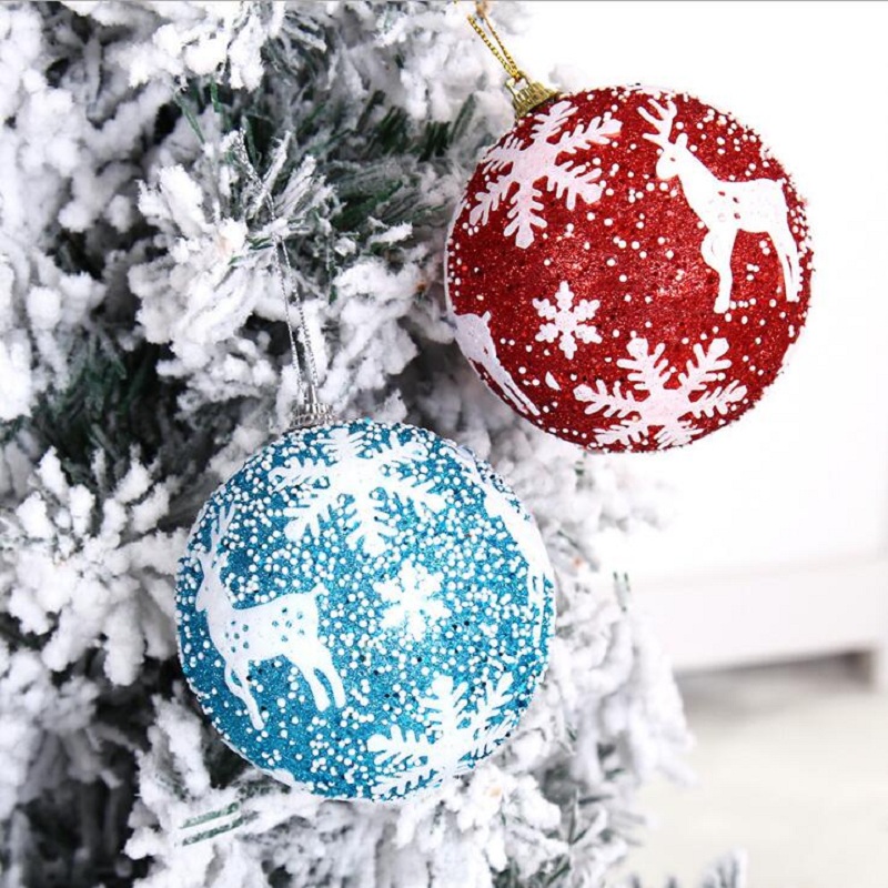 

Foam Christmas ball, Christmas tree decoration, hanging ball, coloured painted snowball, snowball ball