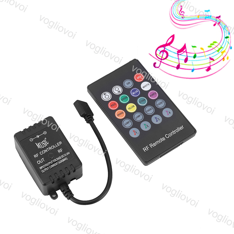 

RGB Controllers Music Voice Sensor IR20Keys RGB Radio Frequency 3CH Lighting Accessories For Home Party RGB 3528 5050 Strip Light DHL