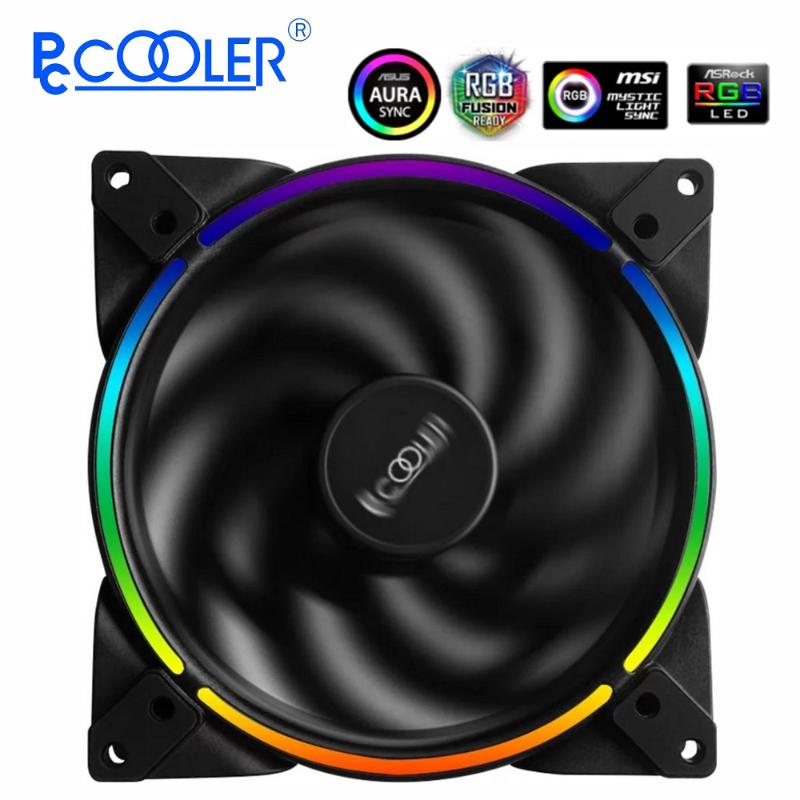 

Pccooler RGB LED 14cm PC Computer Case Adjust Fan 3PIN& 4PIN RGB Ultra Quiet PWM Fans 140mm CPU Cooler Water Cooling Replace Fan