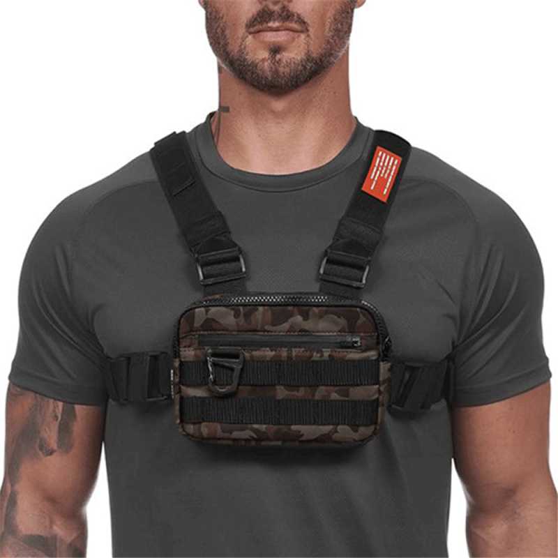 

Outdoor Camping Tactics Jacket Man Chest Rig Bag Nylon Chest Bag Small Tactical Vest Bags Hunting Tactical Vest with Waist