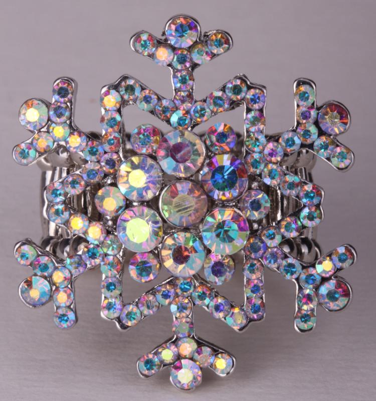 

Snowflake stretch ring thanksgiving holiday Christmas Xmas gift for women girls crystal fashion jewelry wholesale dropshipping