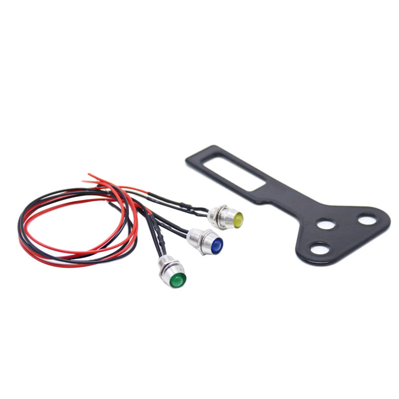 

6mm DC12V LED Metal Indicator Light with Bracket Waterproof Warning Signal Lamp Yellow Blue Green Pilot Seal Bulb, As pic