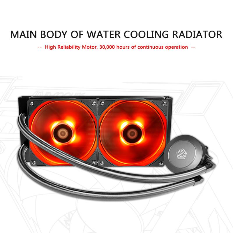 

CPU Water Cooler 120mm 4 Pin 2 Heat-pipes Integrated Cooling Water-cooled Radiator Heatsink 2 Fan for LGA 1200/2011/AMD/AM4