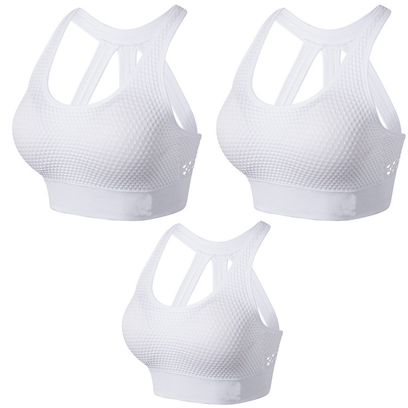 

Push Up Sports Bra High Impact Running Padded Women Seamless Brassiere Sport Bra Top For Yoga Fitness Workout Active Wear, White