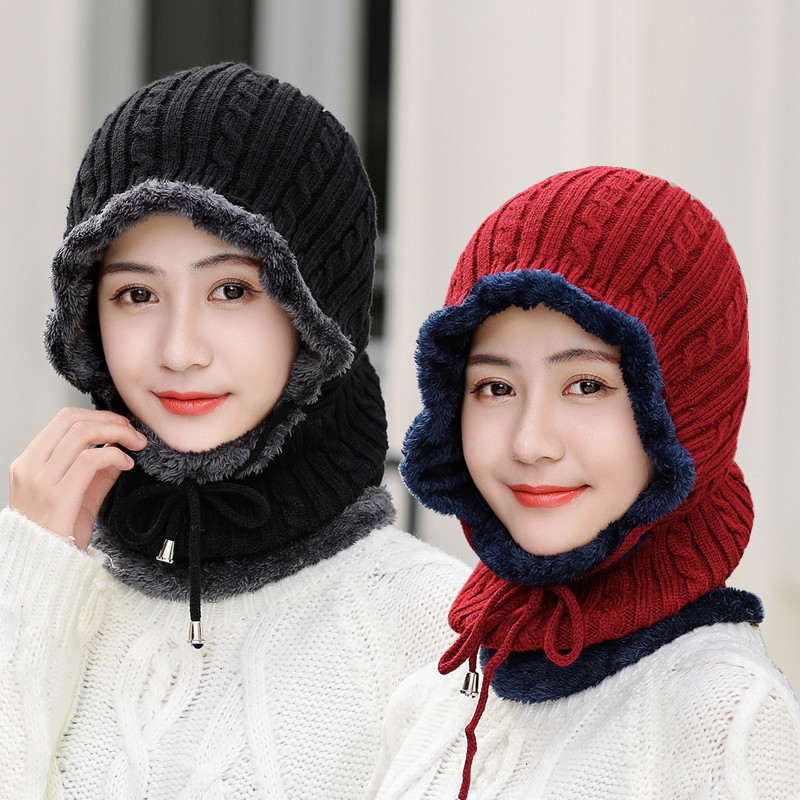 

Beanie/Skull Caps Simple Woman Beanie Riding Windproof Mask Ear Protection Balaclava Winter Hat For Women Thick Warm Knitted Cap