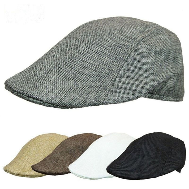 

Mens Womens Duckbill Cap Ivy Cap Driving Sun Flat Cabbie Newsboy Hat Unisex berets, Black