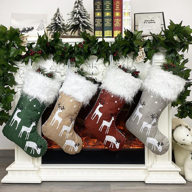 

Christmas Stocking Gift Storage Bag Candy Container Xmas Tree Hanging Decoration