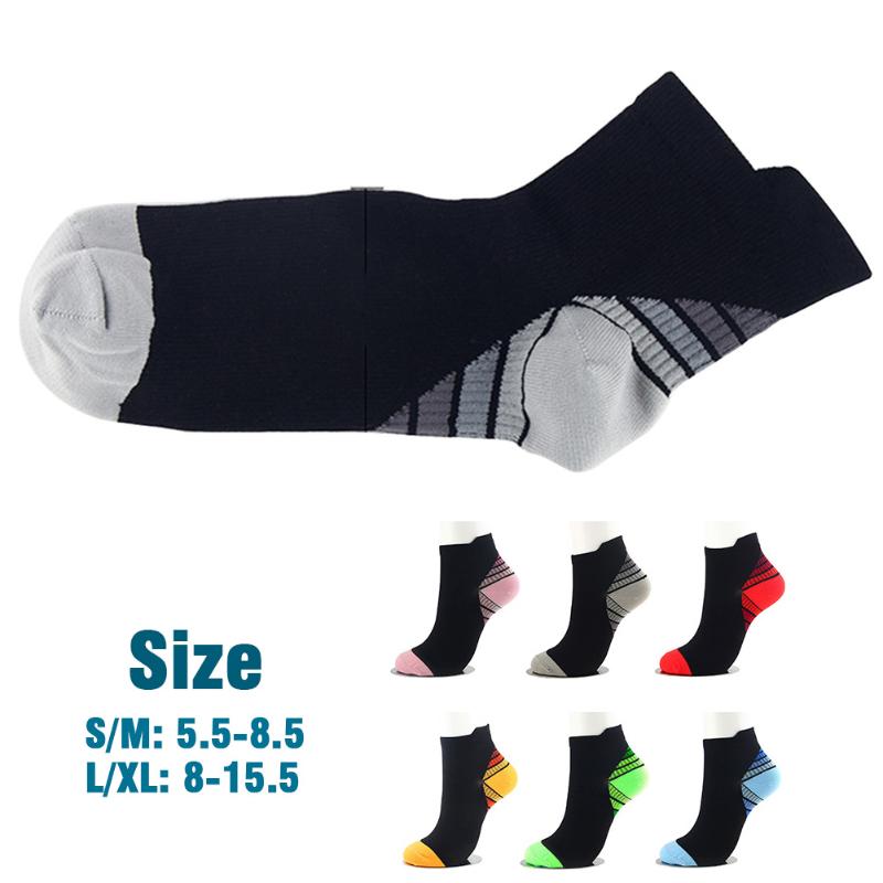 

Men Women Athletic Sports Compression Sock Ankle Length Fitness Relief Pain Arch Pain Daily Anti-bacterial Breathable Running, Grey s m