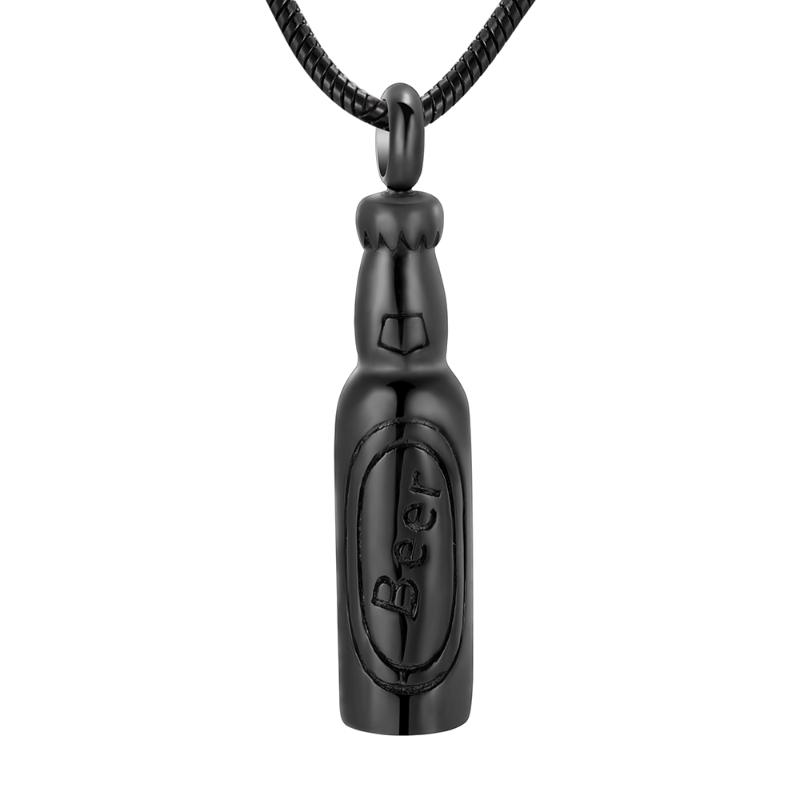 

IJD11943 Stainless Steel Black Cylinder Bottle Cremation Pendant for Ashes Urn Suitable for Memorial Necklace Keepsake Jewelry