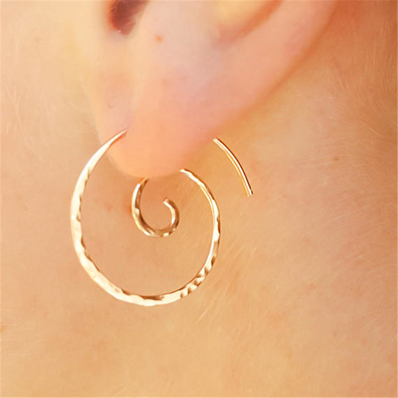 

Hoop & Huggie 925 Silver Hammered Earrings Gold Filled Earring Handmade Vintage Jewelry Brincos Boho Pendientes For Women