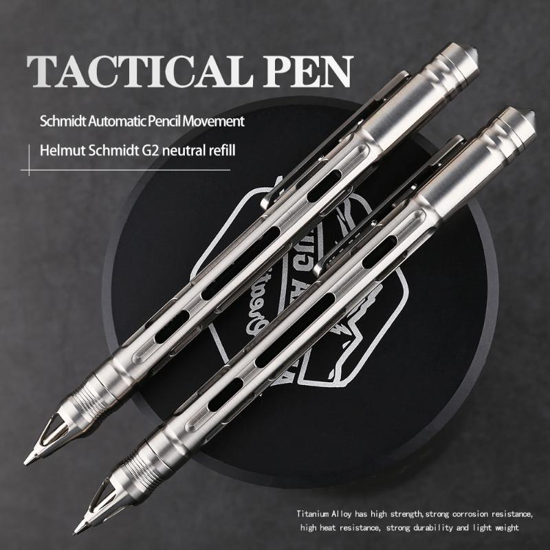 

High Hardness Portable Titanium Alloy dual-purpose tactical pen safety defense life-saving tool pen