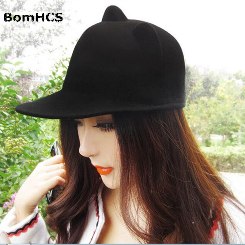 

BomHCS Cute Ear Parent Child Cap Children's Hat Women Autumn Winter Warm Fedoras Fashion Wool-like Cap, Child black