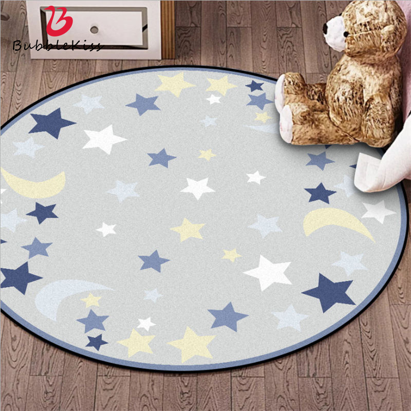 

Cartoon Round Carpets for Living Room Moon Star Pattern Non-slip Carpet Area Rug for Bedroom Home Decor Floor Mat Sale At A Loss