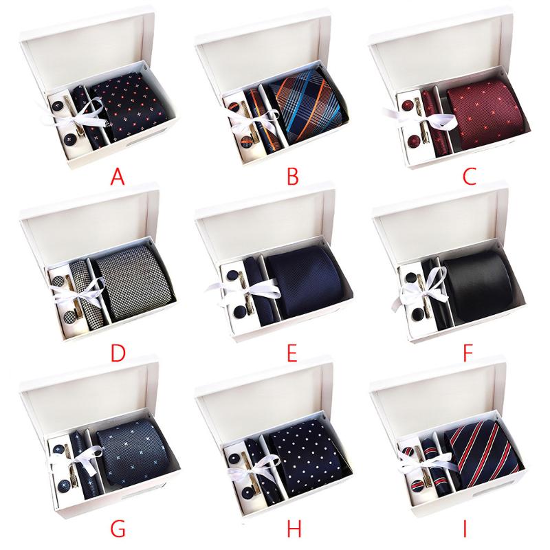 

Classical Striped Tie For Mens Silk Necktie Gift Box Set Men's Fashion Multi-color Gift Box Tie Suit Business Wedding Style