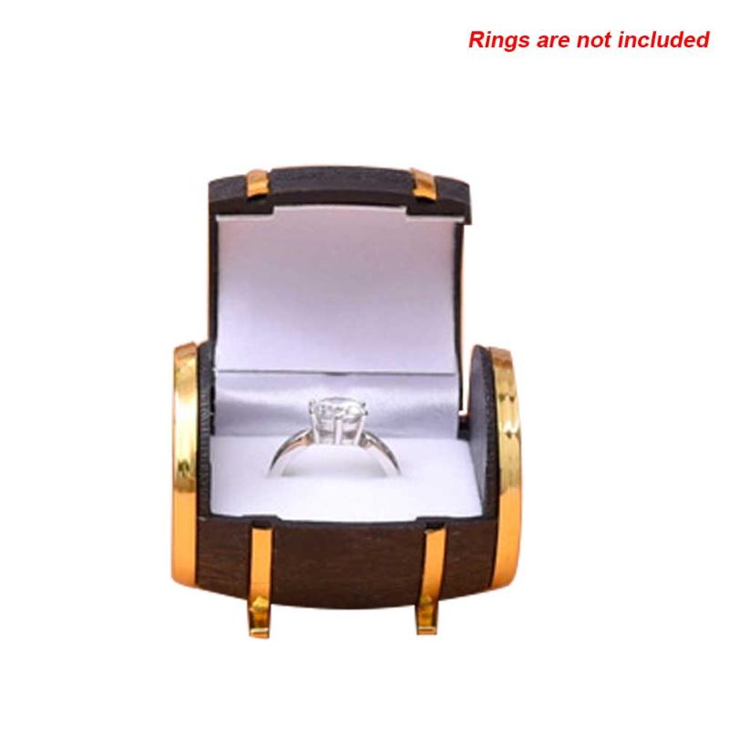 

Fashion Ring Box Holder Storage Case Earrings Jewelry Display Wedding Engagement Gift Beer Bucket Portable Velvet Proposal
